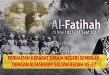 Perkaitan Kerabat Diraja Negeri Sembilan Dengan Almarhum Sultan Kedah Ke-27