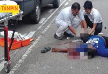 Lelaki Putus Kaki, Kemalangan Di Jalan Tampin-Gemas